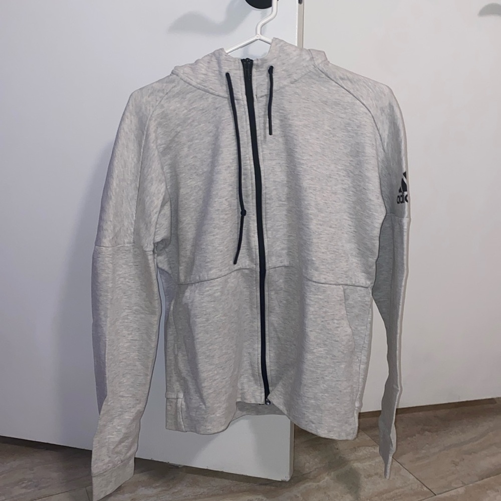 Used Adidas Sweat Jacket and Pants Bundle Mens Medium Grey